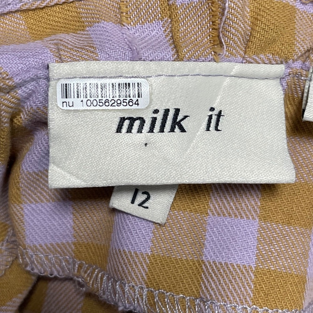 Milk It Gingham Ruffle Midi Dress Women Lavender Checkered Cottagecore Picnic - Picture 11 of 13